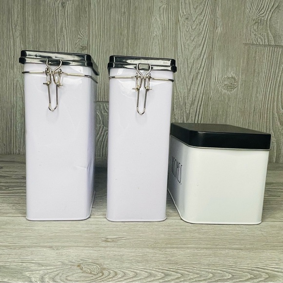 Rae Dunn Tin Recipe Box w/ 24 Cards sealable flour & tea decorative containers - Picture 15 of 16